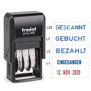 Posteingangsstempel Trodat Printy 4850/L Datumstempel mit Text