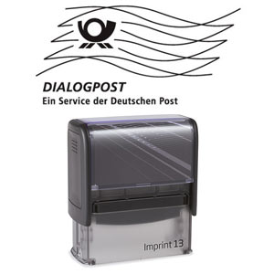 Post Stempel Imprint 13 mit Frankierwelle