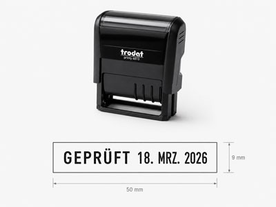 Trodat Printy 4813 mit Text links und Datum rechts