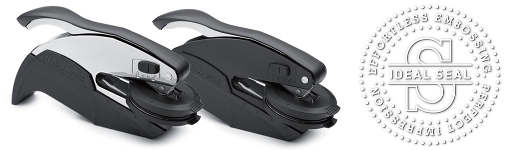 Prägezange Trodat Ideal 41 mm rund Chrom Schwarz runde Prägung