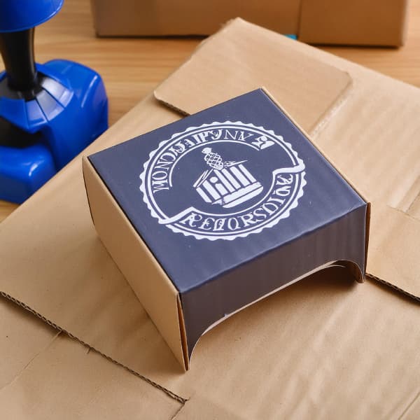 Verpackung mit Firmenstempel